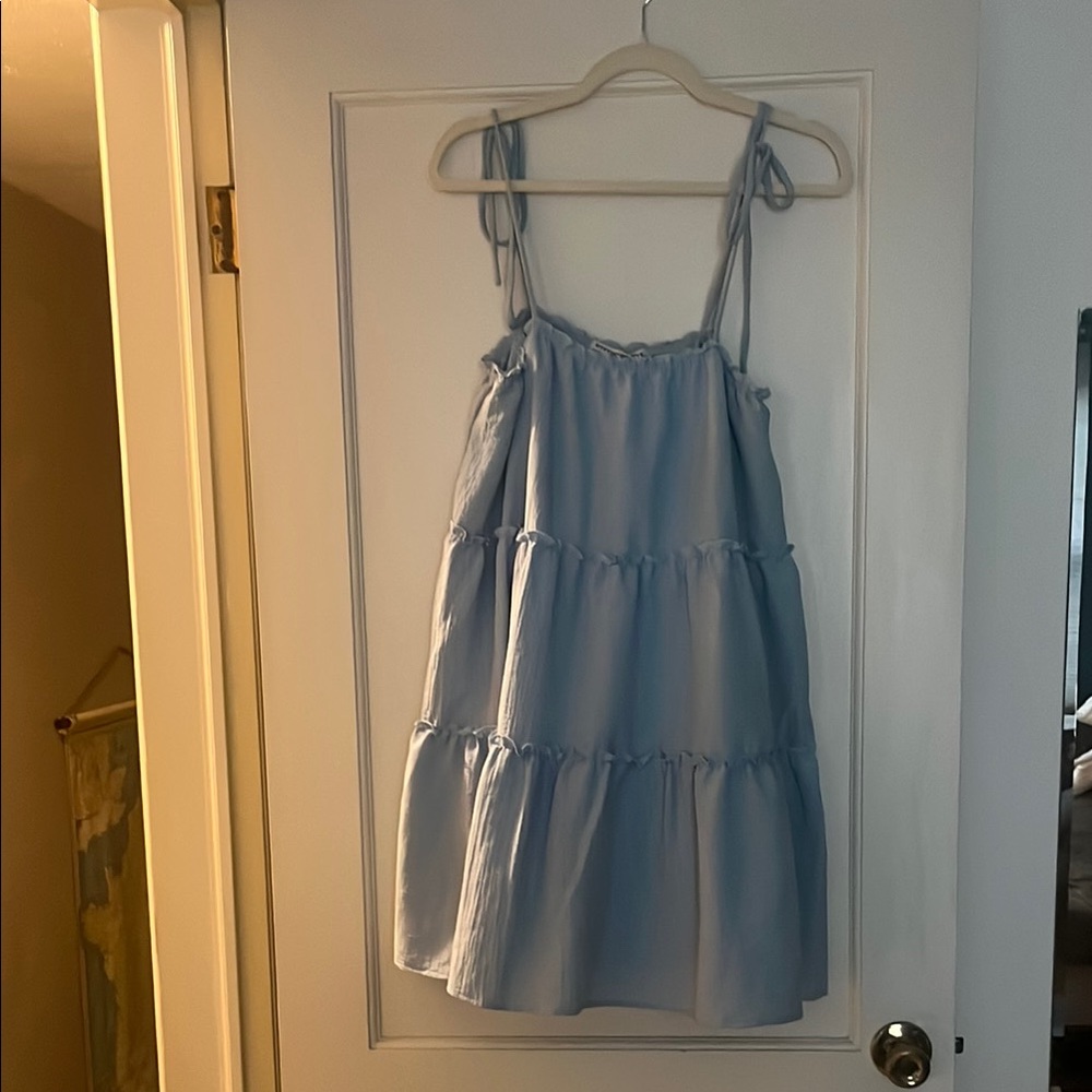 Light Blue Tiered Dress
